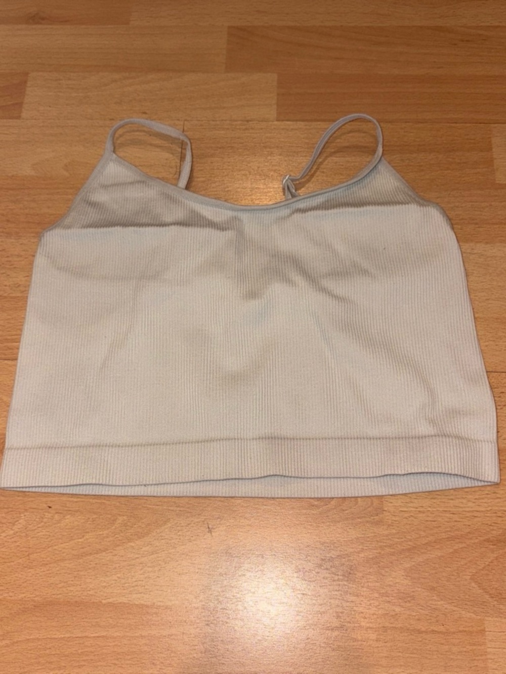Ribbed Cropped Cami Tank Top - white